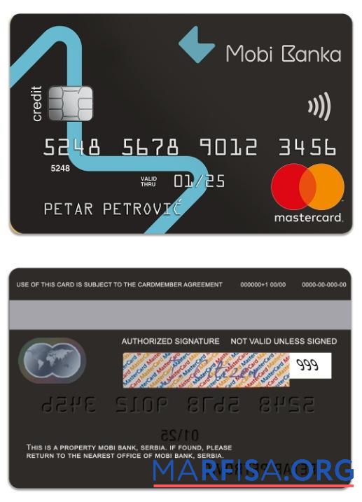 Blank Serbia Mobi Bank mastercard download for verification